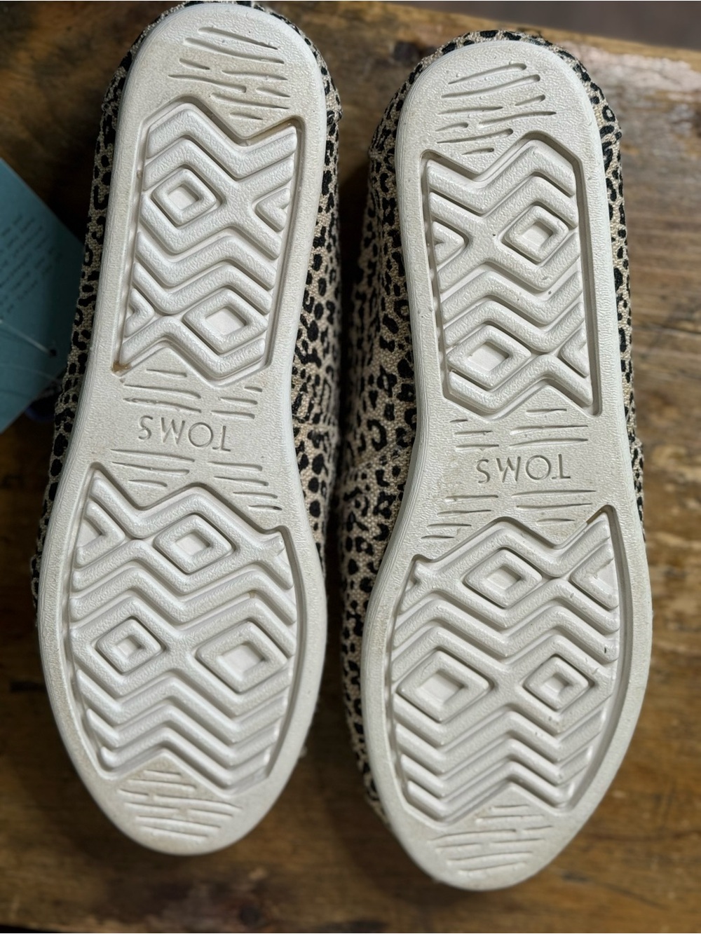 TOMS Leopard Canvas Slip-Ons - Beige & Black - Picture 11 of 12
